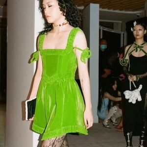 NODRESS FISHBONE VELVET DRESS